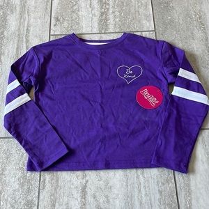 Ponytails,M(5-6)round-neck,long sleeves (2 white bias combination )for girls